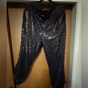 Black Sequin Party joggersPants